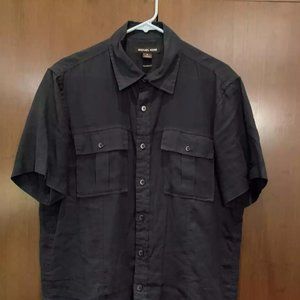 Michael Kors Linen Short Sleeve Button Up